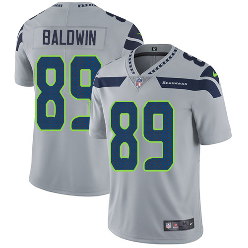 Nike Seahawks #89 Doug Baldwin Grey Alternate Youth Stitched NFL Vapor Untouchable Limited Jersey - Click Image to Close